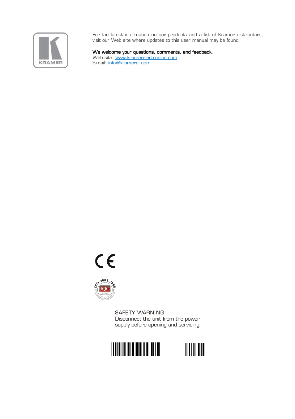 Kramer Electronics FC-49 User Manual | Page 15 / 15