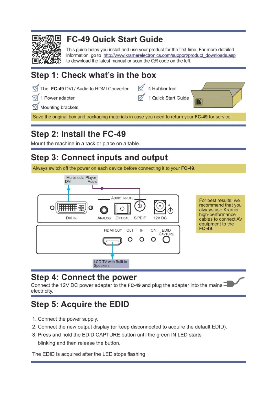 Kramer Electronics FC-49 User Manual | Page 2 / 15