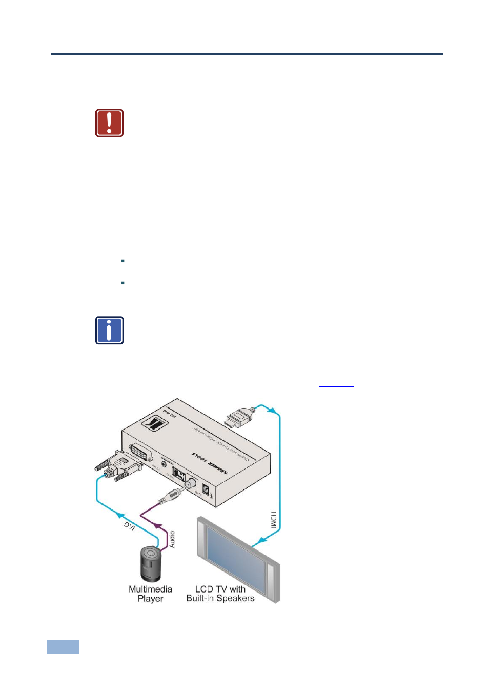 Connecting the fc-49 dvi / audio to hdmi converter | Kramer Electronics FC-49 User Manual | Page 9 / 15