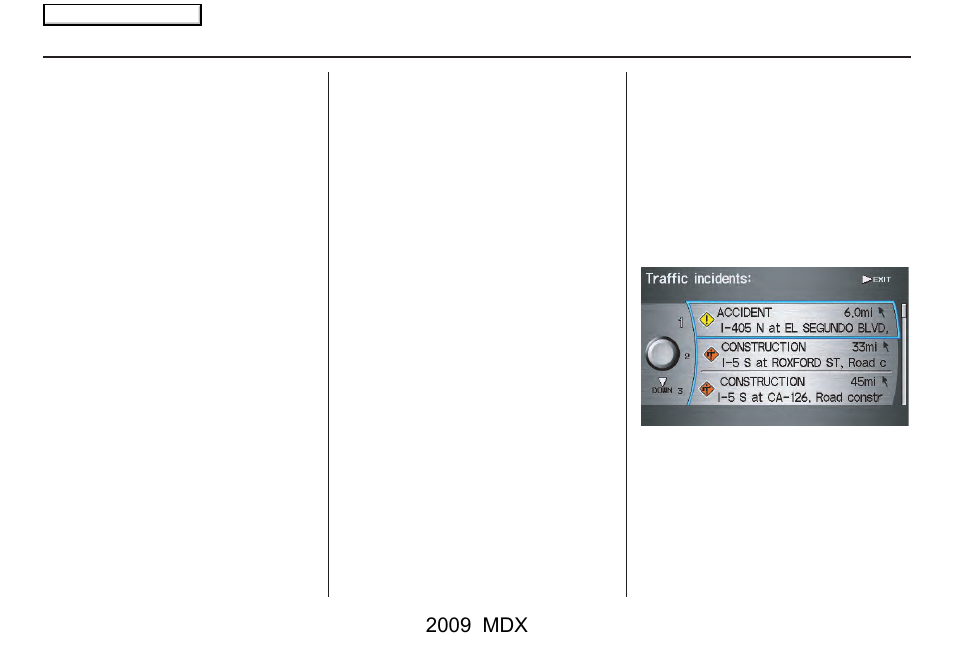 Getting started, 2009 mdx | Acura 2009 MDX User Manual | Page 24 / 174