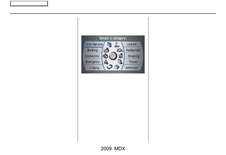 Entering a destination, 2009 mdx | Acura 2009 MDX User Manual | Page 34 / 174