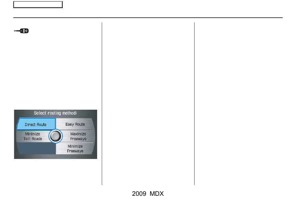 Driving to your destination, 2009 mdx | Acura 2009 MDX User Manual | Page 52 / 174