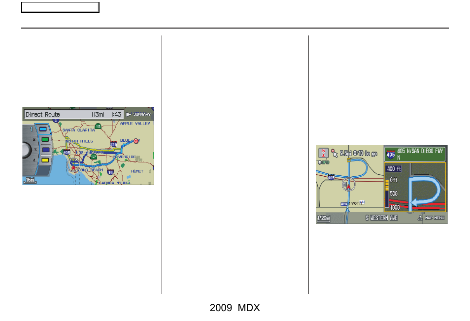 Driving to your destination, 2009 mdx | Acura 2009 MDX User Manual | Page 53 / 174