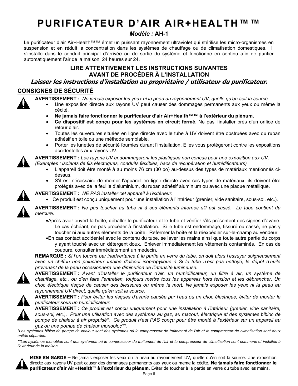 Air Health Air+Health AH-1 User Manual | Page 6 / 16