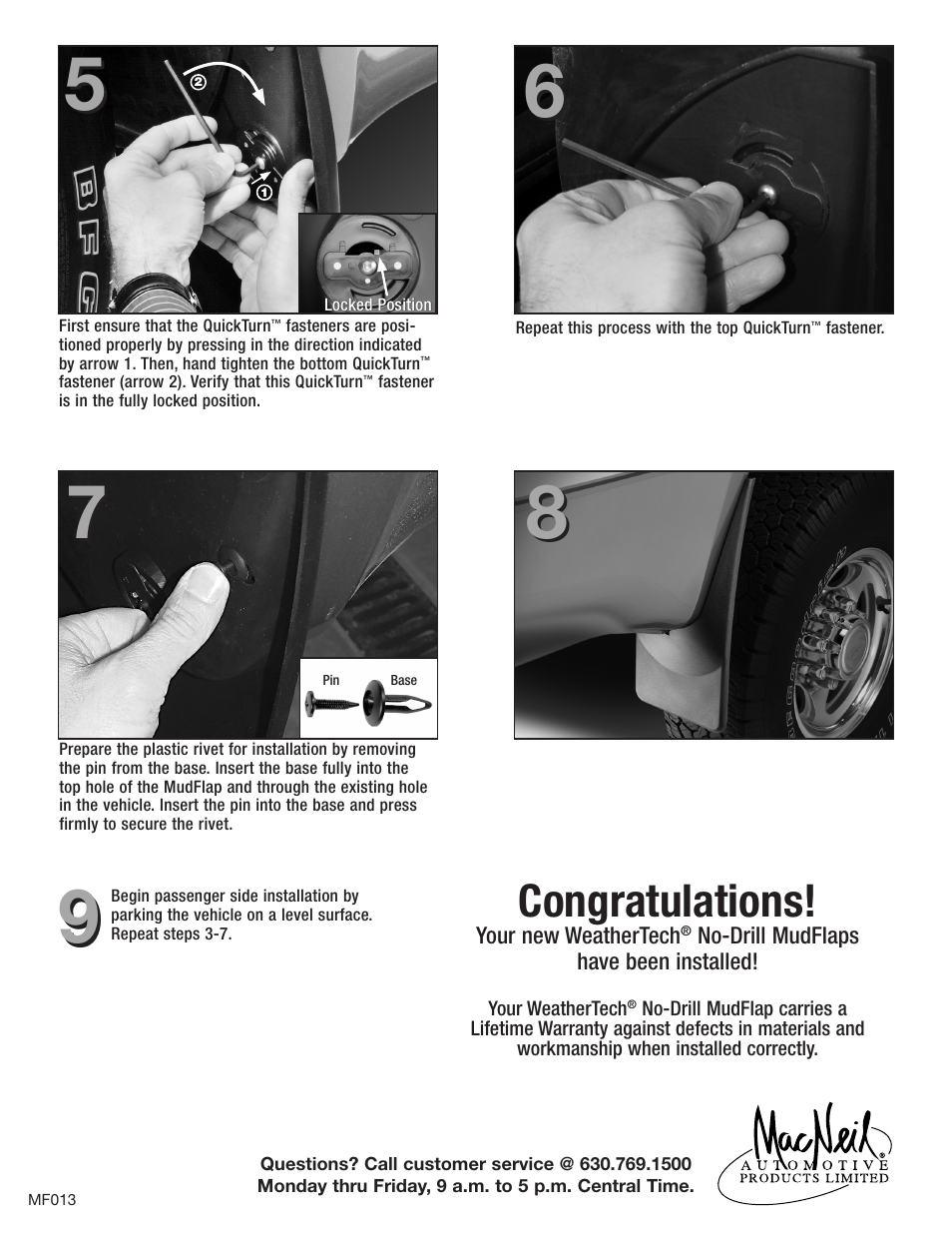 WeatherTech No-Drill MudFlap User Manual | Page 2 / 2