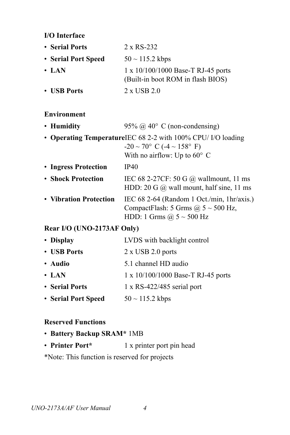 Advantech UNO 2173A/AF User Manual | Page 12 / 42