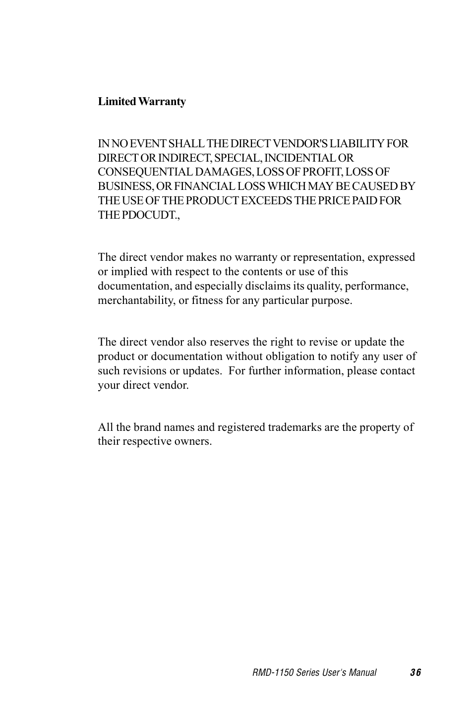 Advantech RMD-1150 User Manual | Page 36 / 38