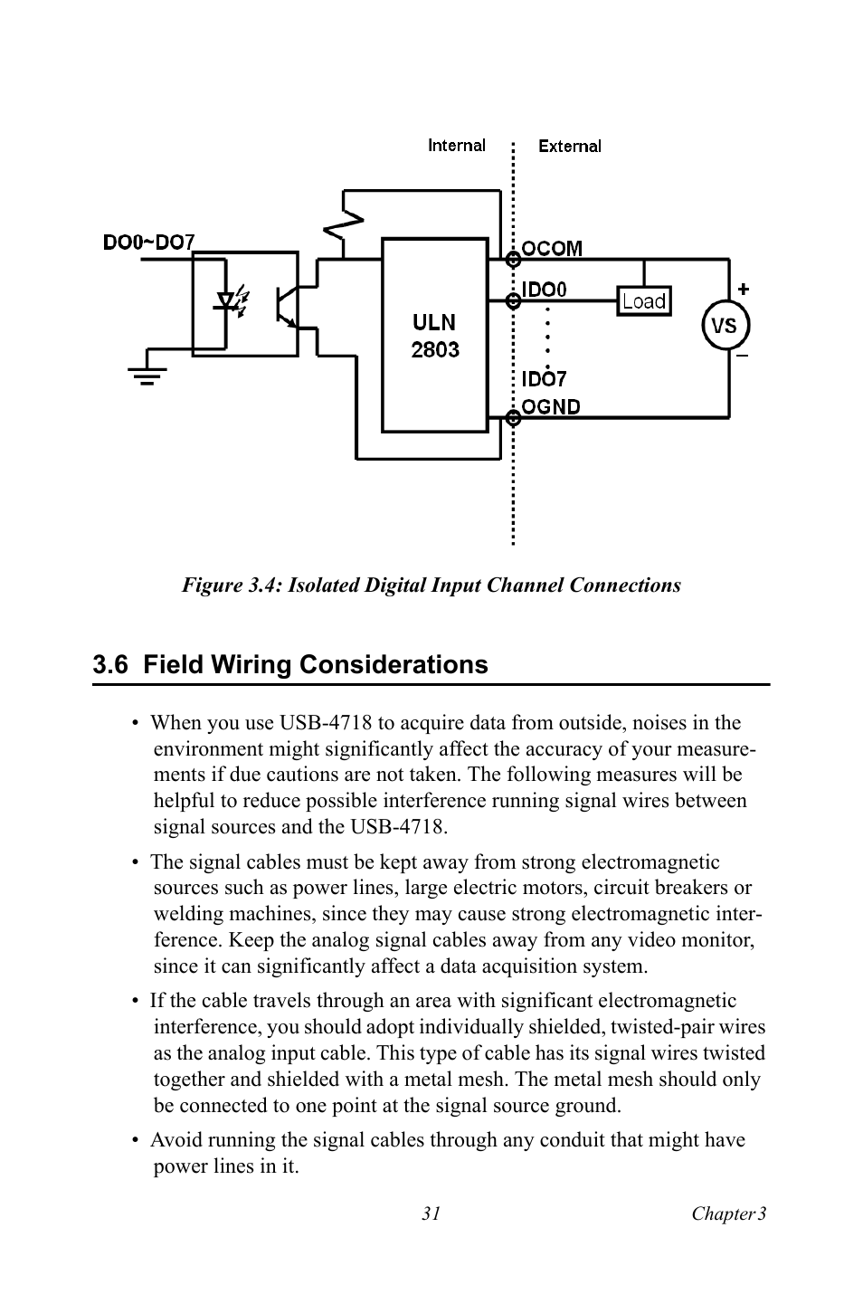 6 field wiring considerations, Field wiring considerations | Advantech 4718 User Manual | Page 37 / 54