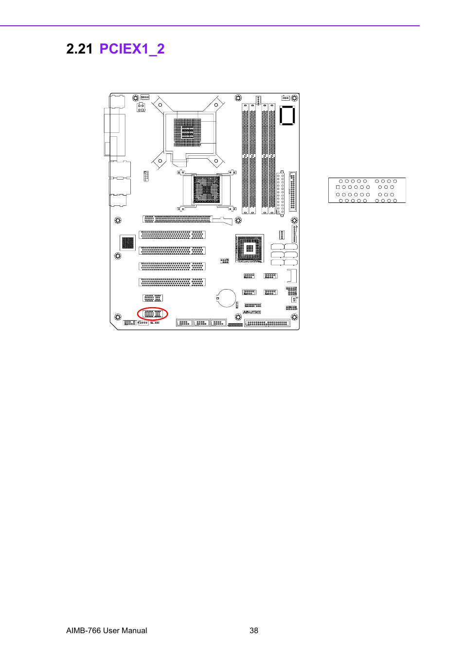 21 pciex1_2, Pciex1_2 | Advantech AIMB-766 User Manual | Page 50 / 118