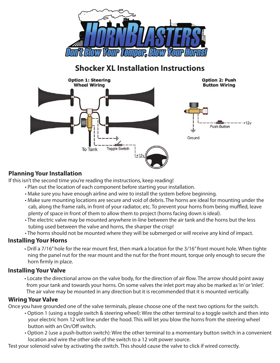 HornBlasters AH-S4 User Manual | 2 pages