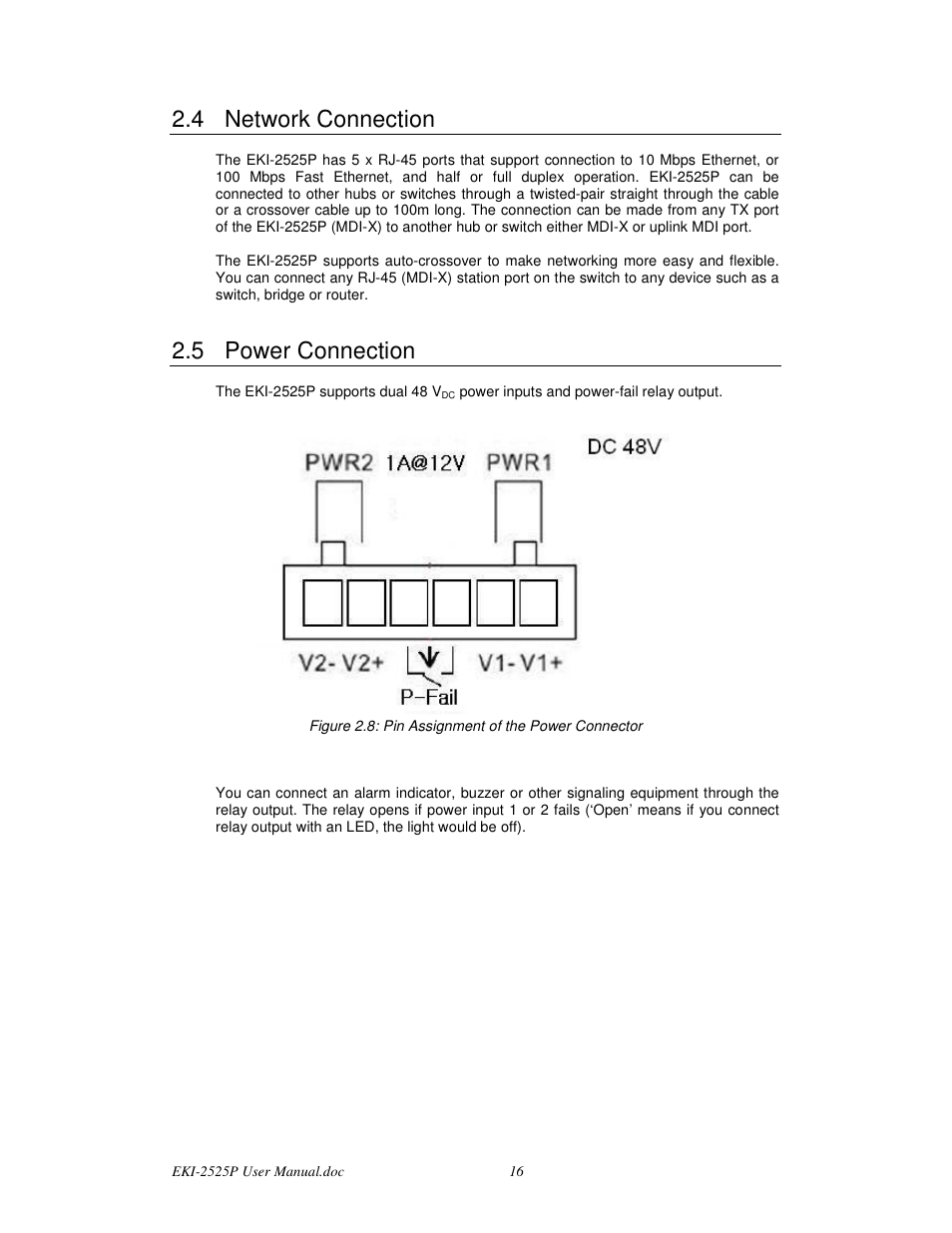 4 network connection, 5 power connection | Advantech EKI-2525P User Manual | Page 24 / 28