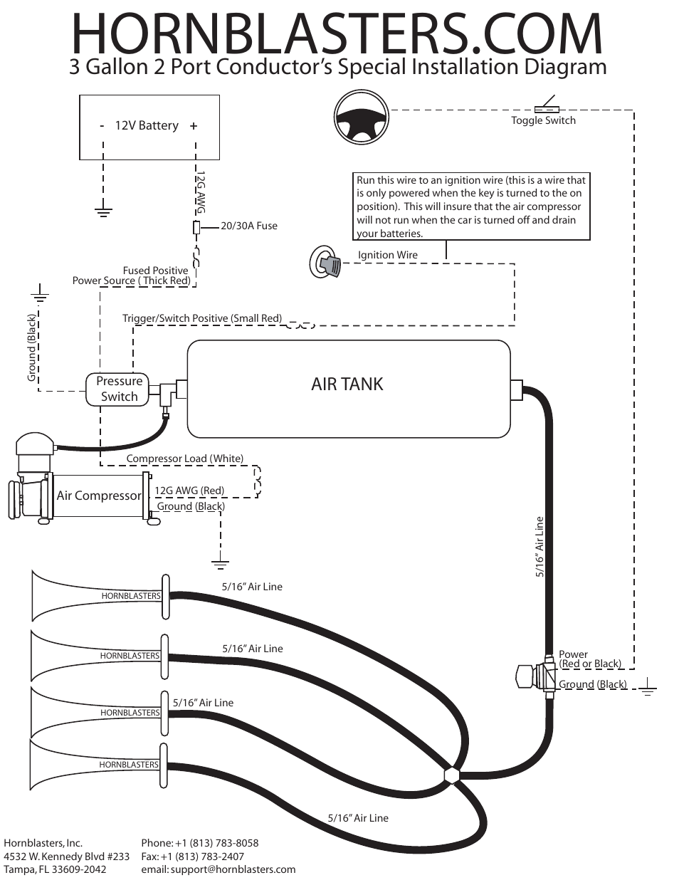 Air tank | HornBlasters HB4H3G28 3 Gallon 2 Port Conductor's Special User Manual | Page 8 / 8