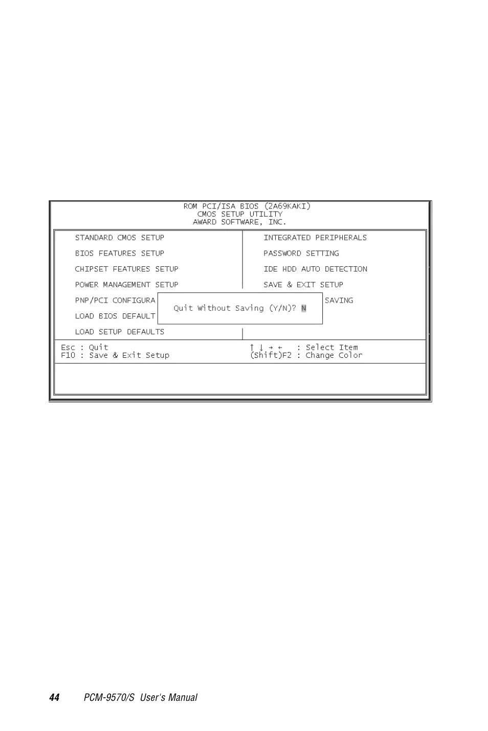 8 load bios defaults, Figure 4-8: load bios defaults | Advantech PCM-9570/S 2006957006 5th Edition User Manual | Page 56 / 128