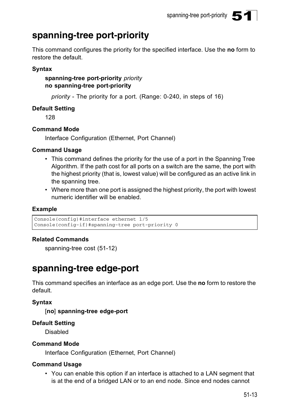 Spanning-tree port-priority, Spanning-tree edge-port | Accton Technology Direk Tronik ES4524D User Manual | Page 453 / 588