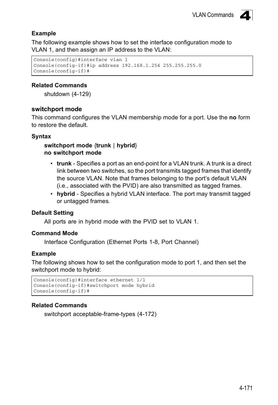 Switchport mode | Accton Technology ES5508 User Manual | Page 383 / 446