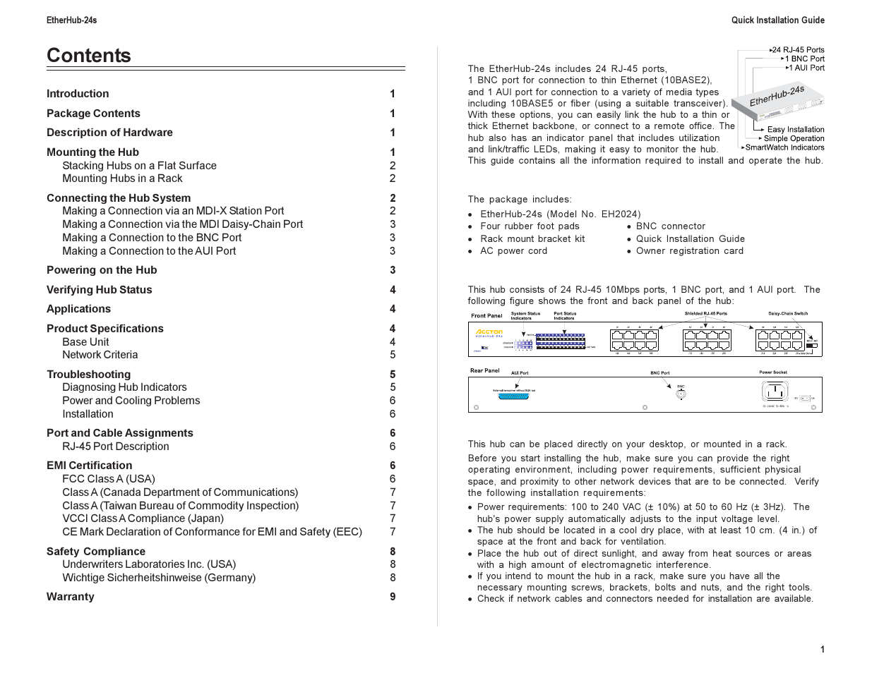 Accton Technology ETHERHUB 24S User Manual | Page 3 / 7