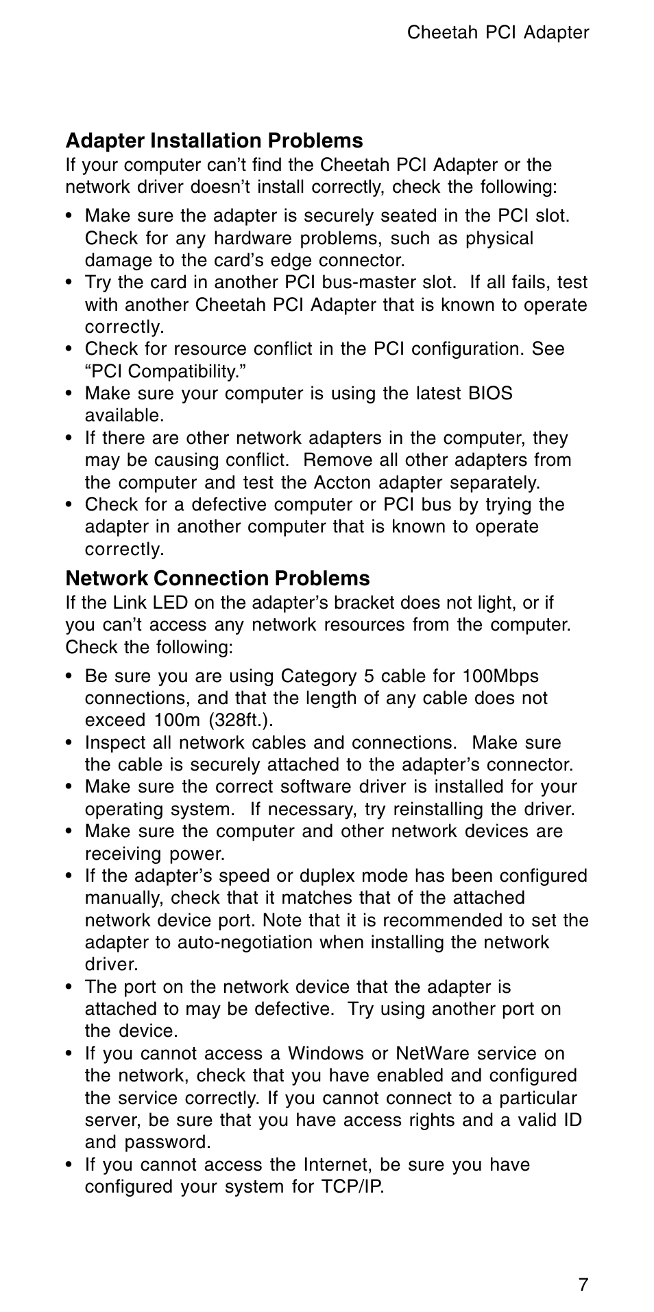 Accton Technology CHEETAH PCI ADAPTER EN1207D-TX User Manual | Page 9 / 14