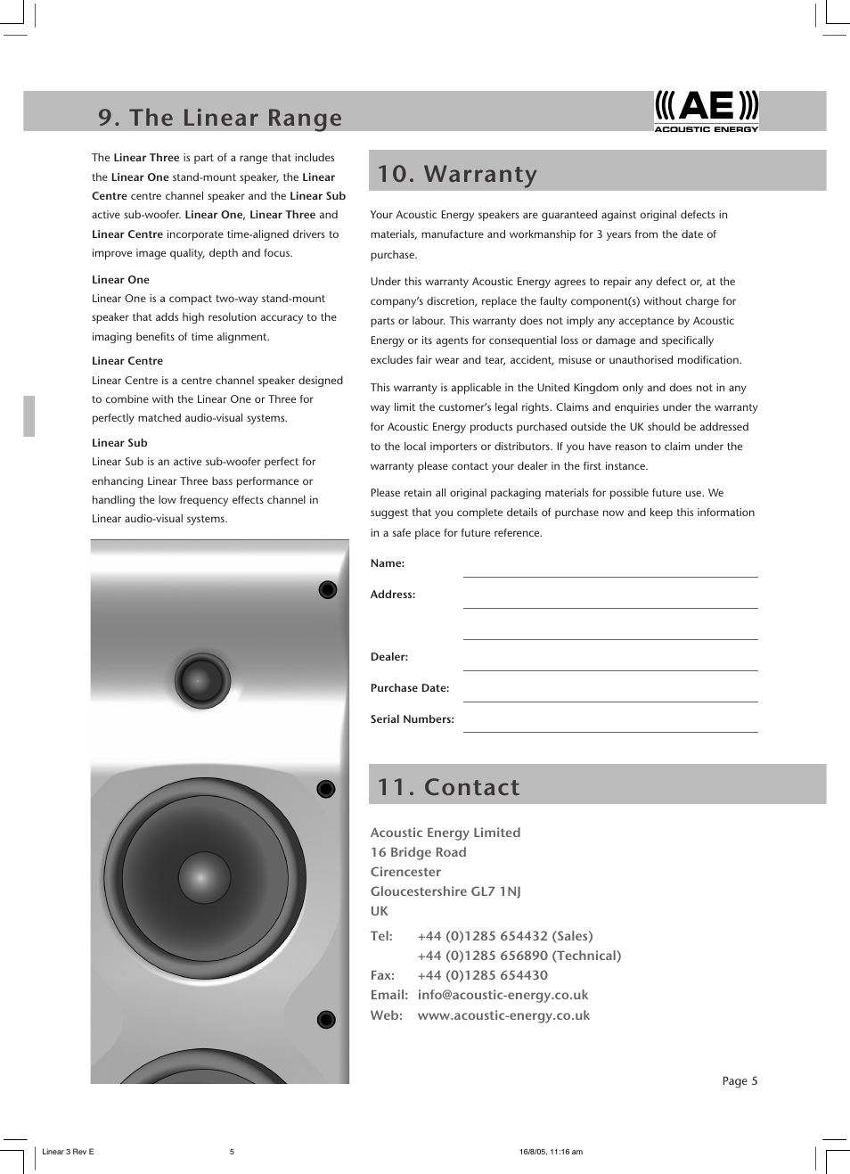 Acoustic Energy Aegis Evo Series User Manual | Page 7 / 8