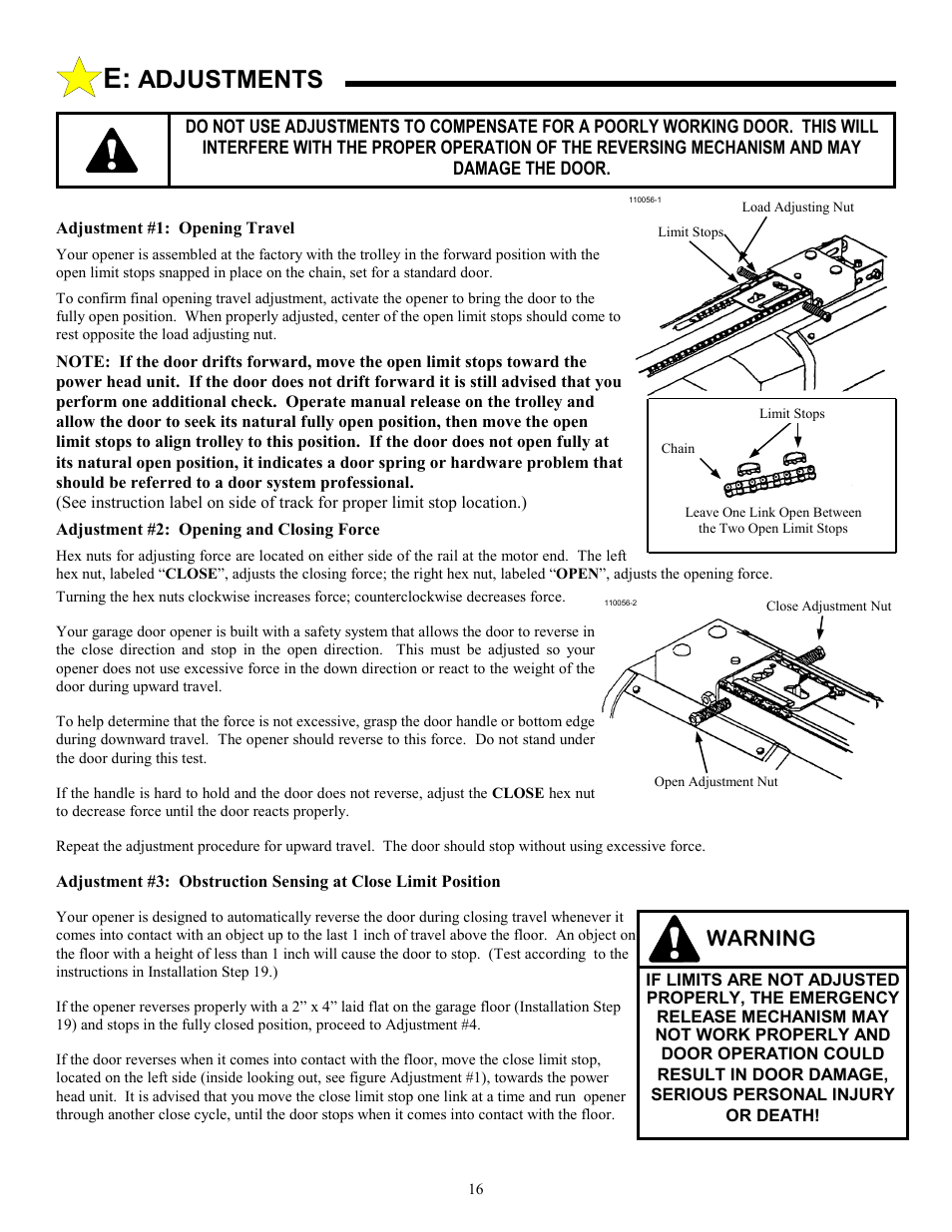 Adjustments, Warning | Allstar Products Group LT 50 User Manual | Page 16 / 24