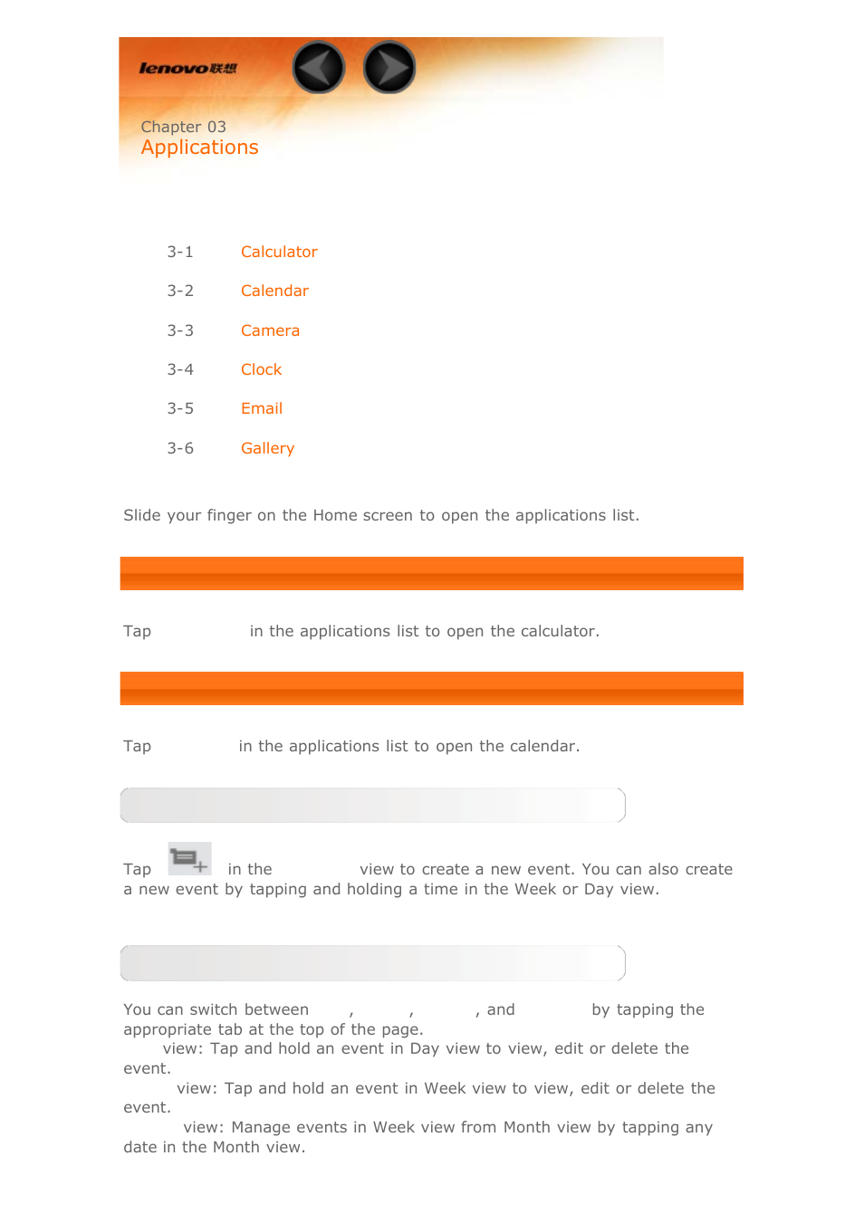 Chapter03, Applications | Lenovo Yoga Tablet 8 B6000 User Manual | Page 13 / 27