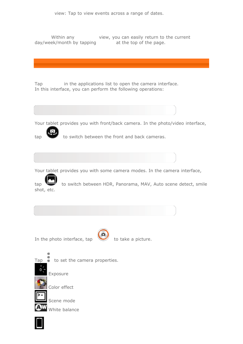 Camera | Lenovo Yoga Tablet 8 B6000 User Manual | Page 14 / 27