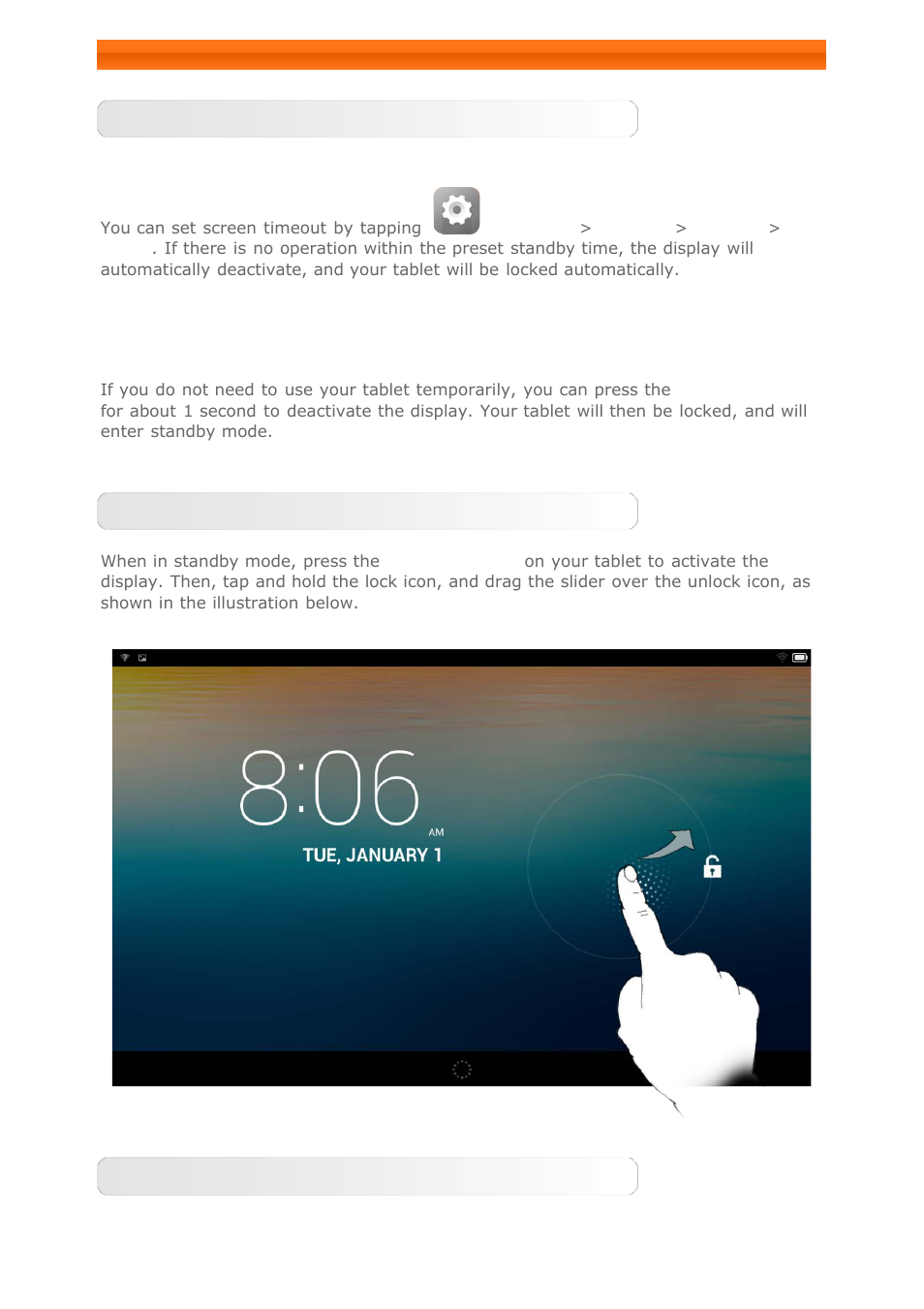 Screen lock/unlock | Lenovo Yoga Tablet 8 B6000 User Manual | Page 4 / 27