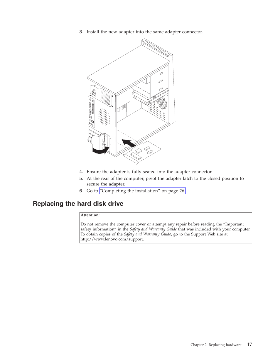 Replacing the hard disk drive, Replacing, Hard | Disk, Drive | Lenovo ThinkCentre A60 User Manual | Page 25 / 40
