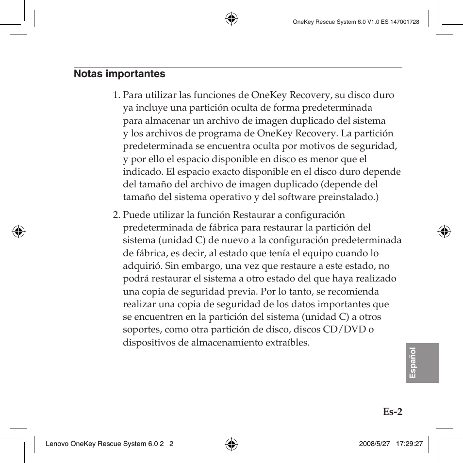Notas importantes, Notas.importantes | Lenovo IdeaPad Y710 User Manual | Page 123 / 138