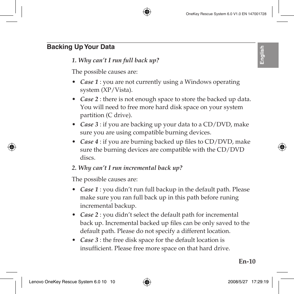 Backing up your data, See backing up your data | Lenovo IdeaPad Y710 User Manual | Page 13 / 138