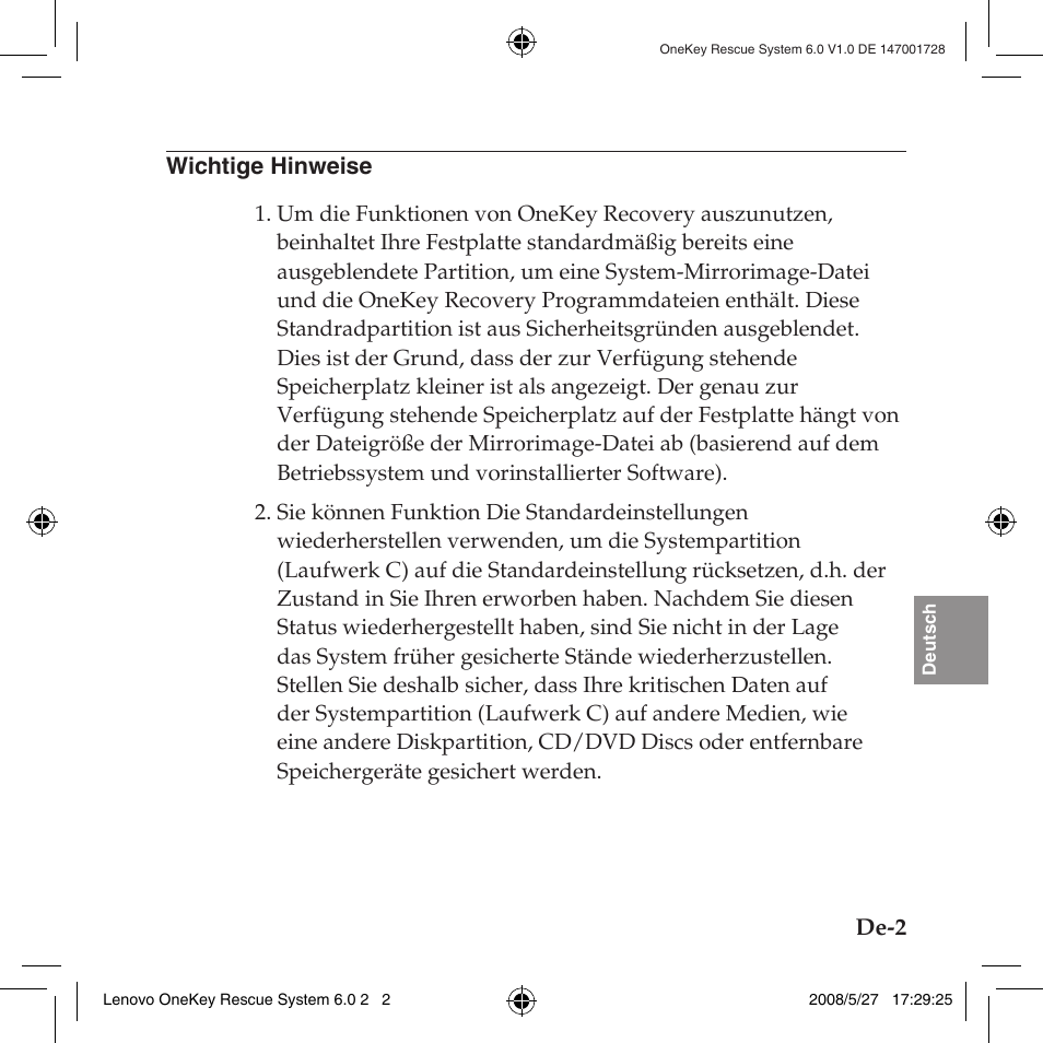 Wichtige hinweise, Wichtige.hinweise | Lenovo IdeaPad Y710 User Manual | Page 87 / 138