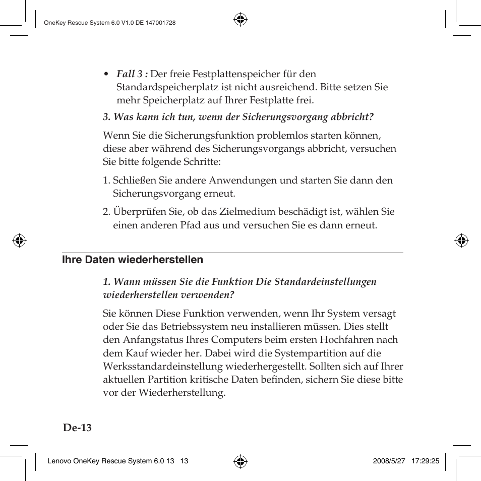Ihre daten wiederherstellen | Lenovo IdeaPad Y710 User Manual | Page 98 / 138