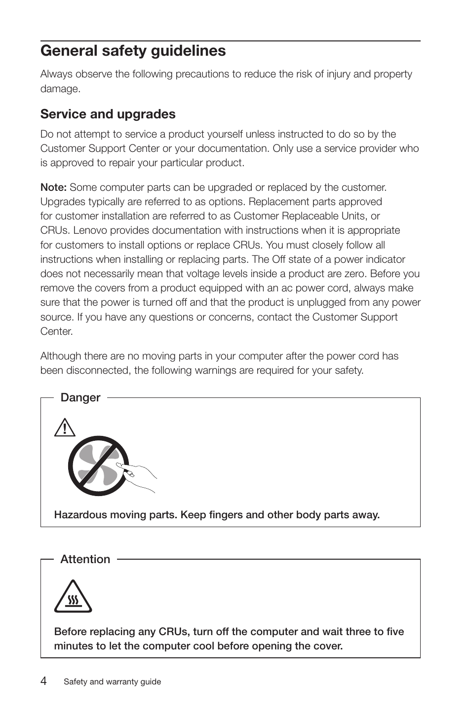 General safety guidelines | Lenovo IdeaCentre K200 User Manual | Page 7 / 35