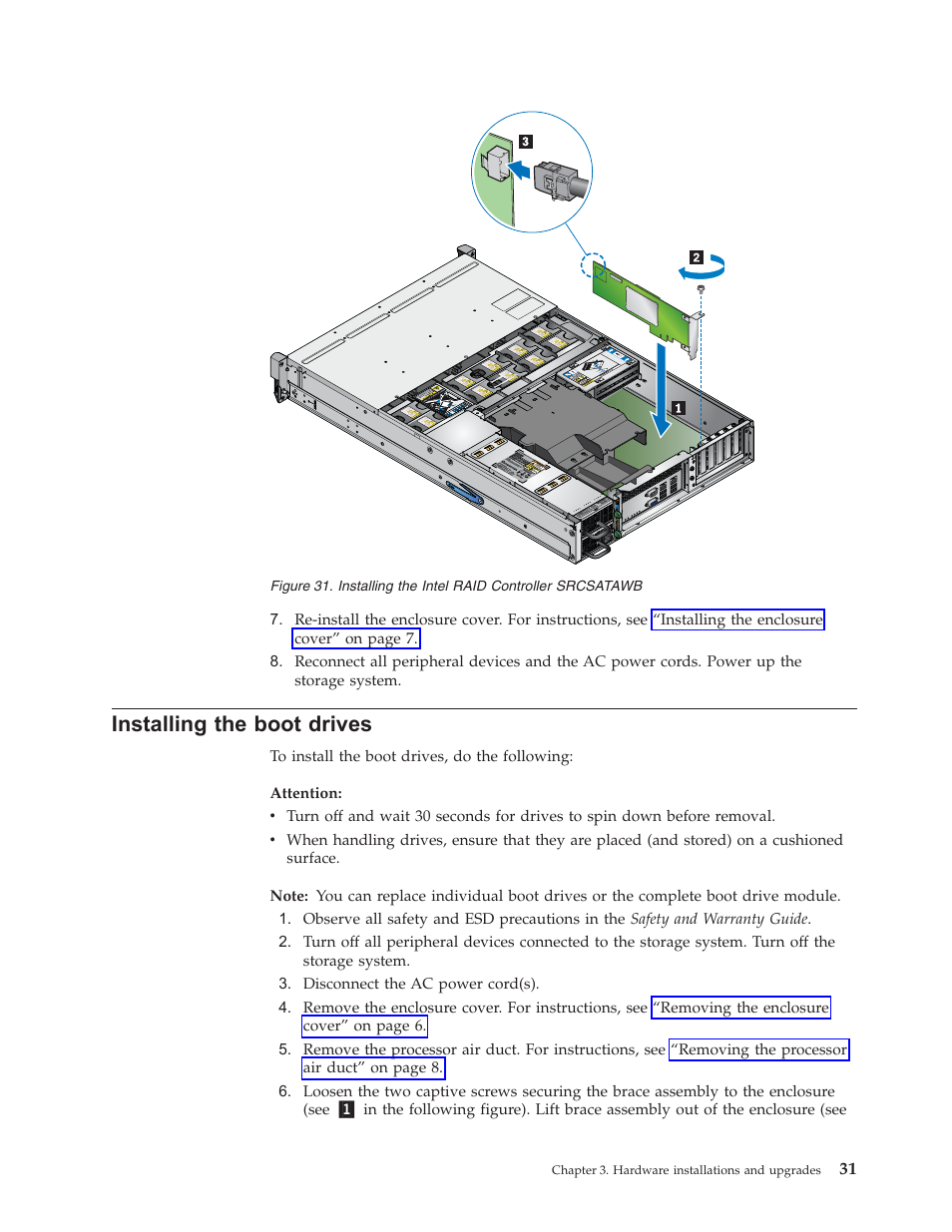 Installing the boot drives, Installing, Boot | Drives, Intel, Raid, Controller, Srcsatawb | Lenovo Secure Managed Client User Manual | Page 39 / 52