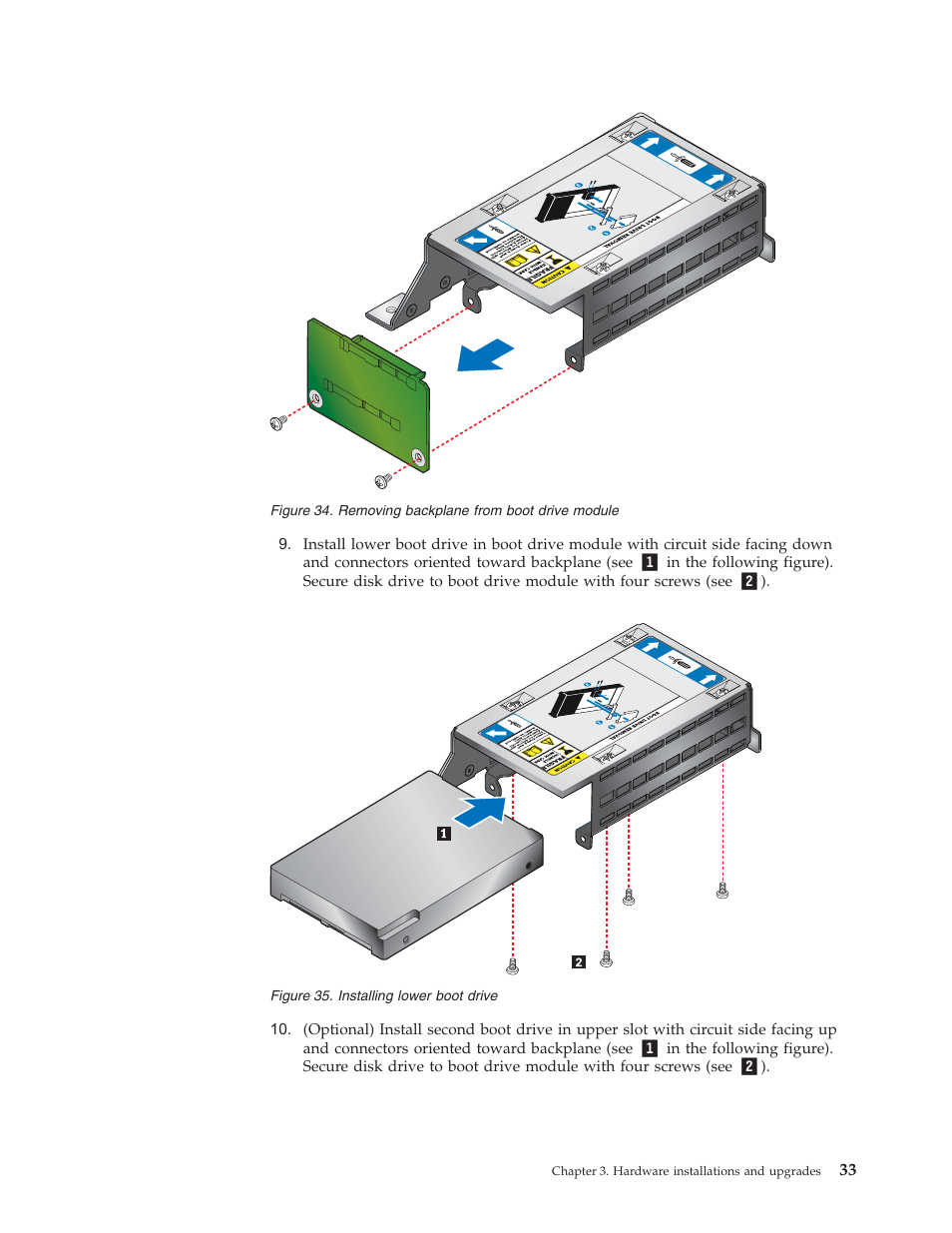 Removing, Backplane, From | Boot, Drive, Module, Installing, Lower | Lenovo Secure Managed Client User Manual | Page 41 / 52
