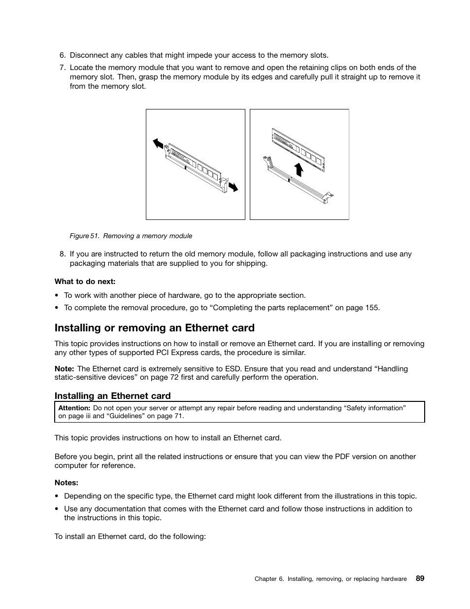 Installing or removing an ethernet card | Lenovo ThinkServer RD630 User Manual | Page 101 / 196