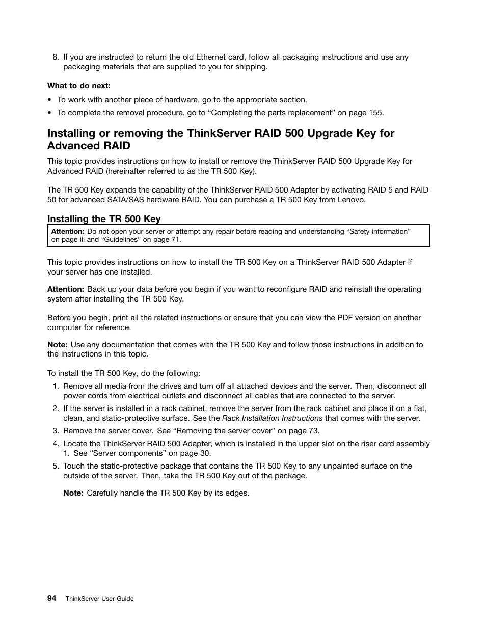 Lenovo ThinkServer RD630 User Manual | Page 106 / 196