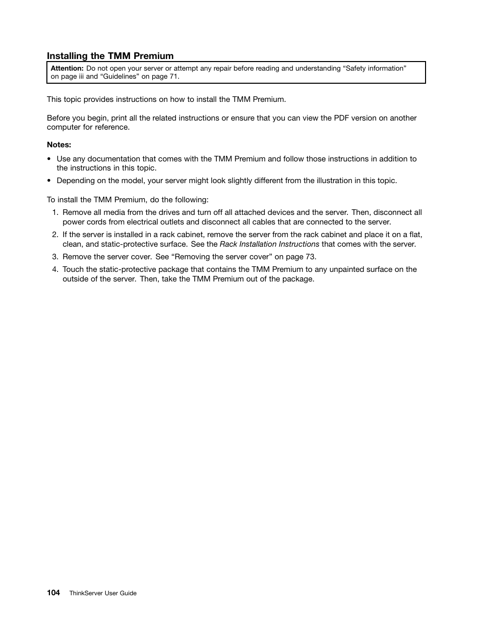 Lenovo ThinkServer RD630 User Manual | Page 116 / 196