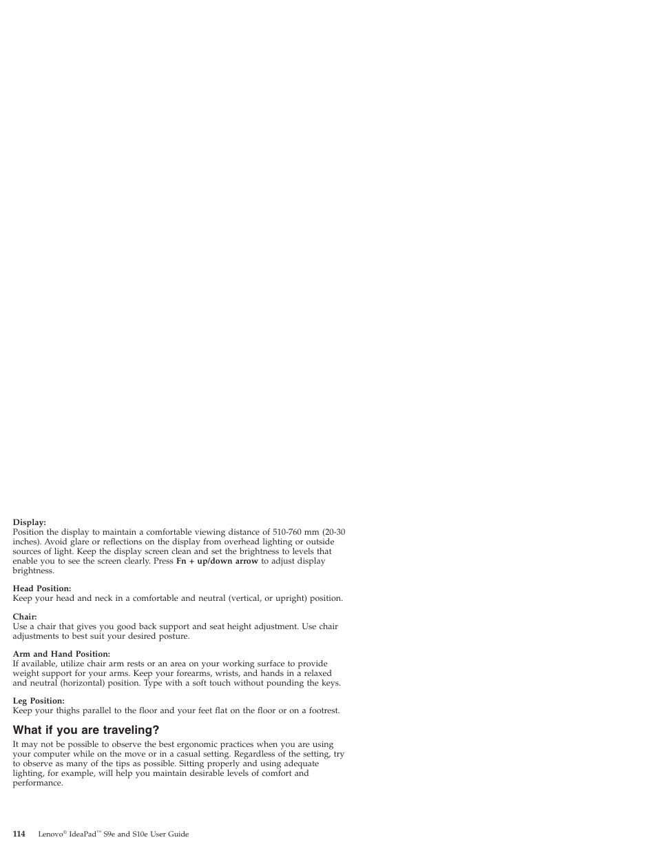What if you are traveling, What, Traveling | Lenovo IdeaPad S9e -FR User Manual | Page 122 / 176