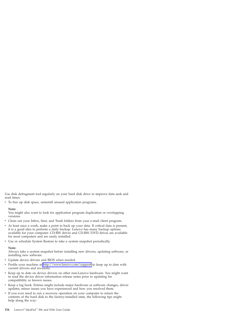 Lenovo IdeaPad S9e -FR User Manual | Page 124 / 176