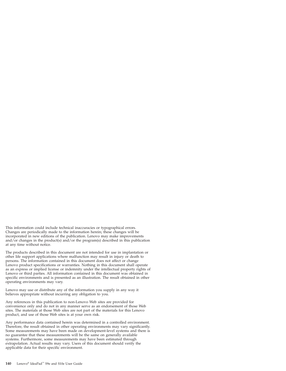 Lenovo IdeaPad S9e -FR User Manual | Page 148 / 176