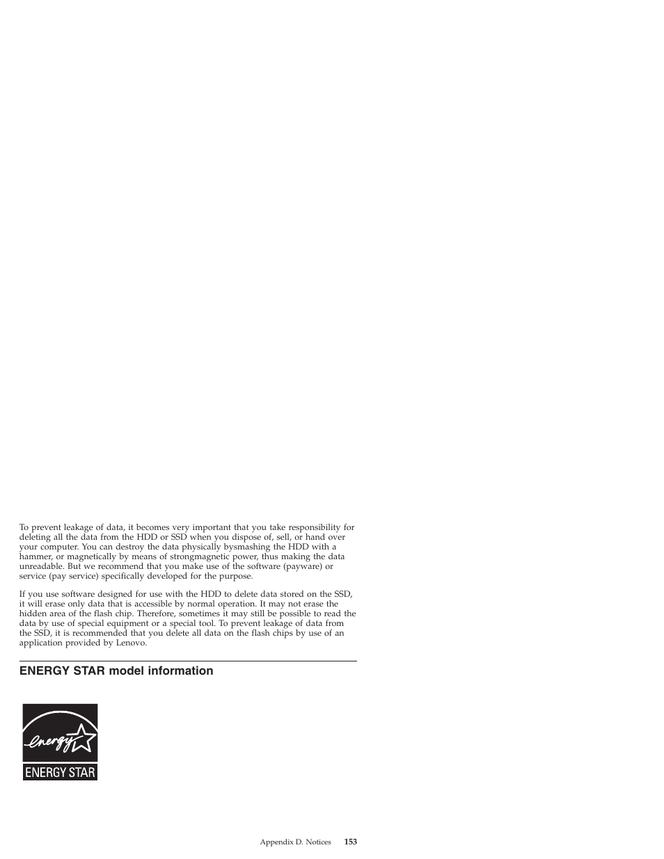 Energy star model information, Energy, Star | Model, Information | Lenovo IdeaPad S9e -FR User Manual | Page 161 / 176