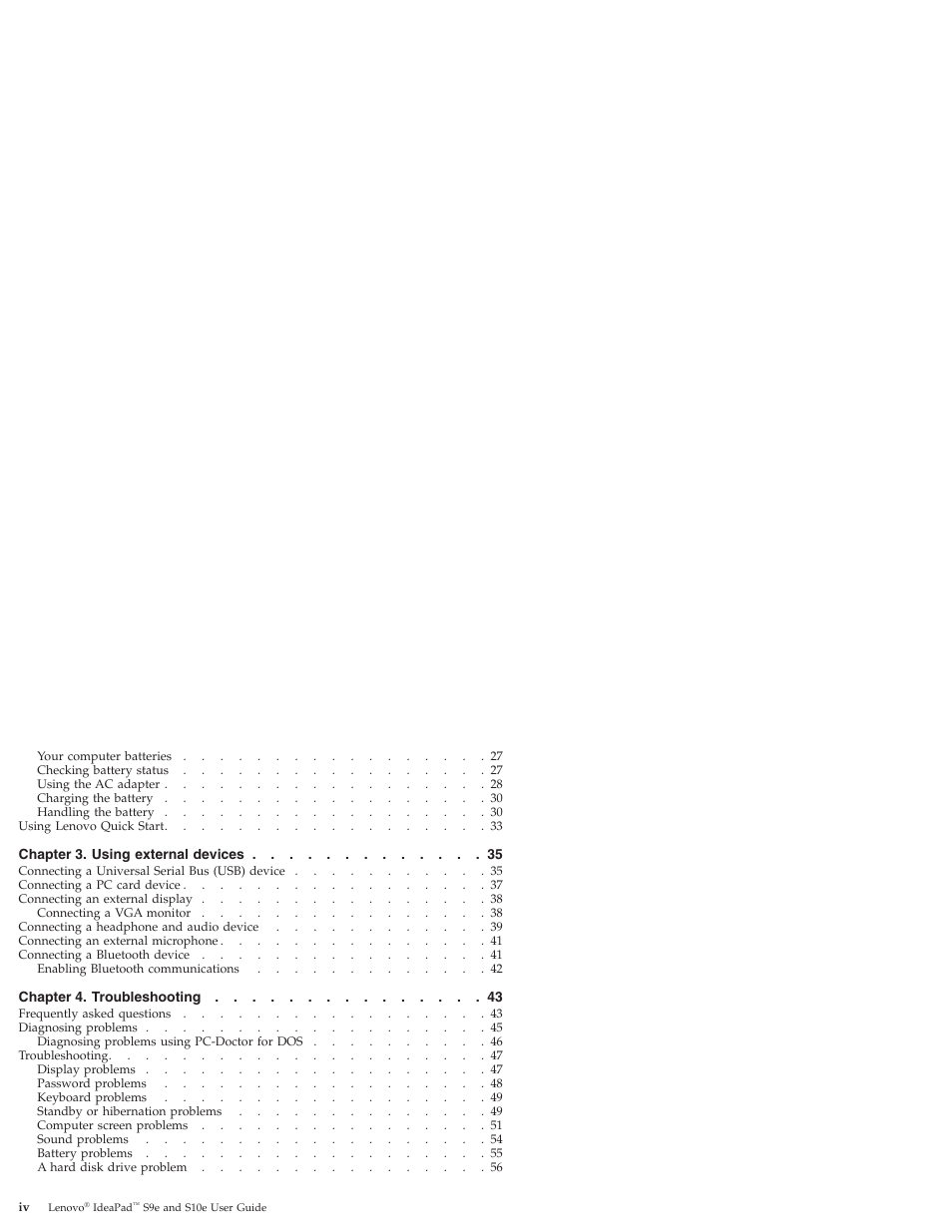 Lenovo IdeaPad S9e -FR User Manual | Page 4 / 176