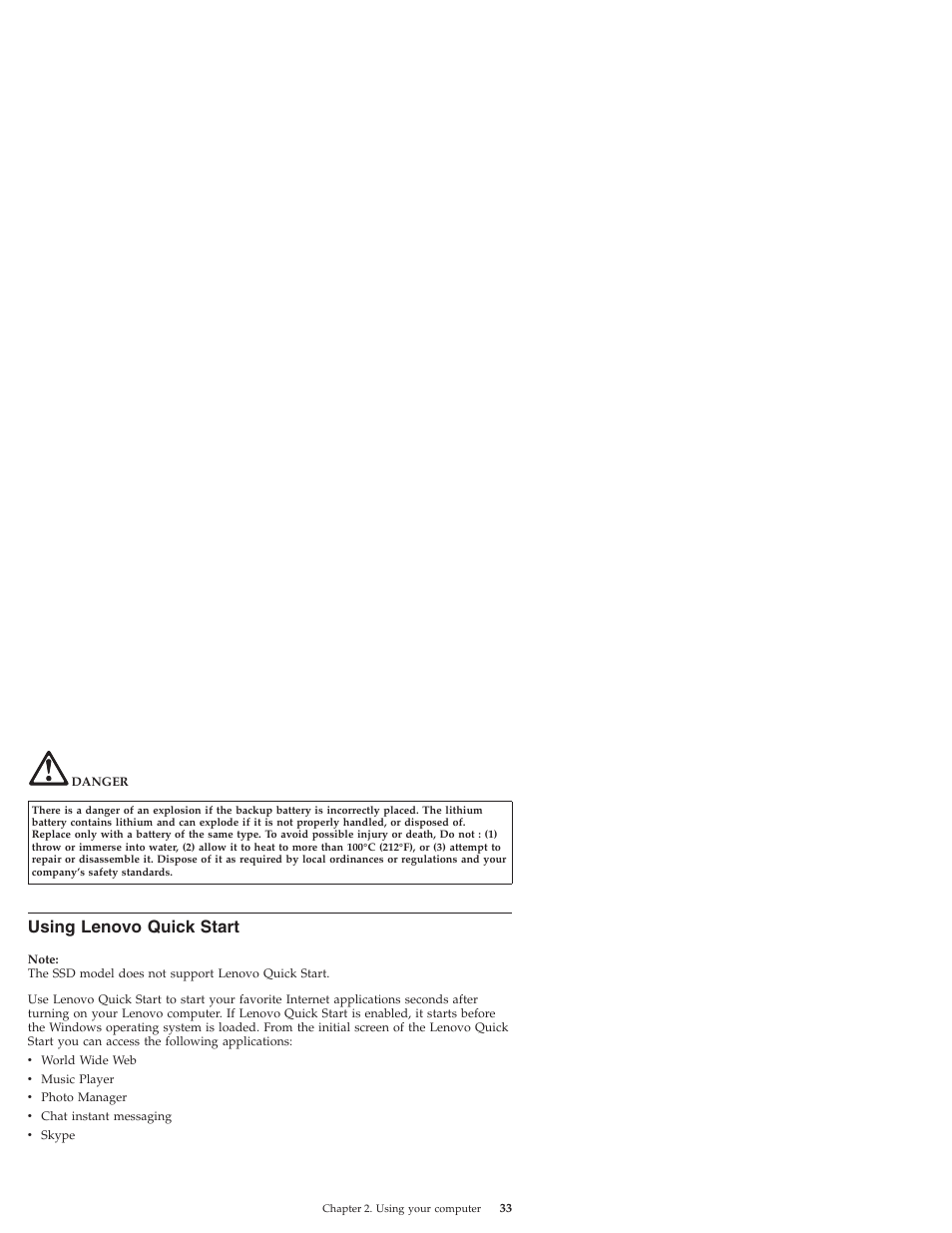 Using lenovo quick start, Using, Lenovo | Quick, Start | Lenovo IdeaPad S9e -FR User Manual | Page 41 / 176