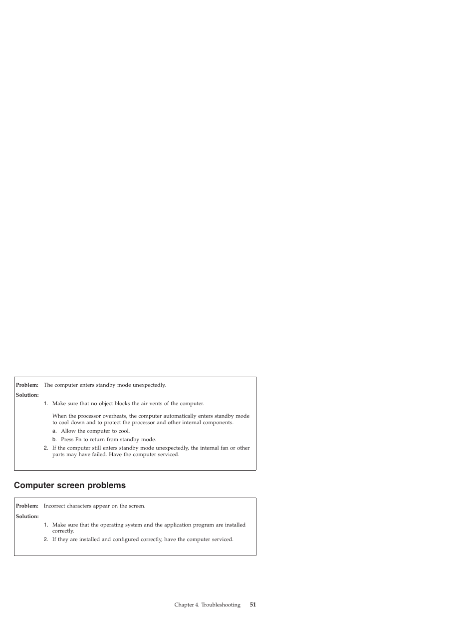 Computer screen problems, Computer, Screen | Problems | Lenovo IdeaPad S9e -FR User Manual | Page 59 / 176