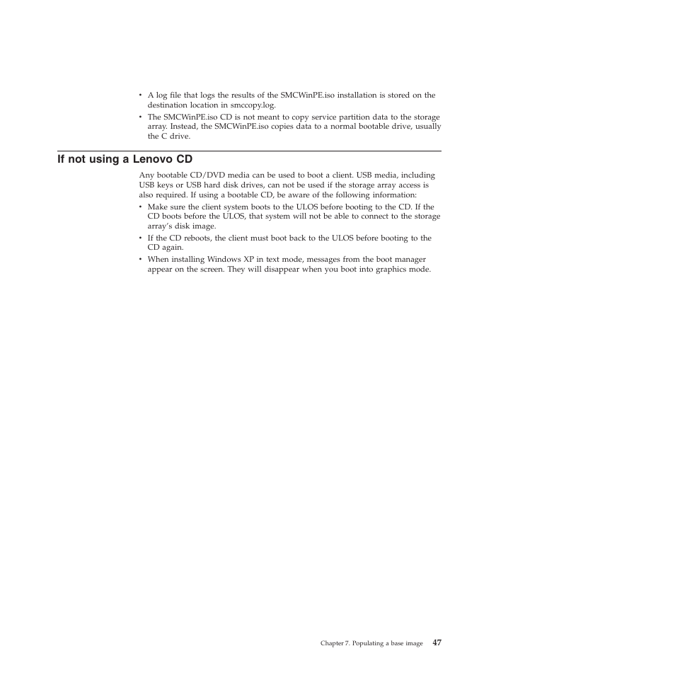 If not using a lenovo cd | Lenovo Secure Managed Client User Manual | Page 55 / 72