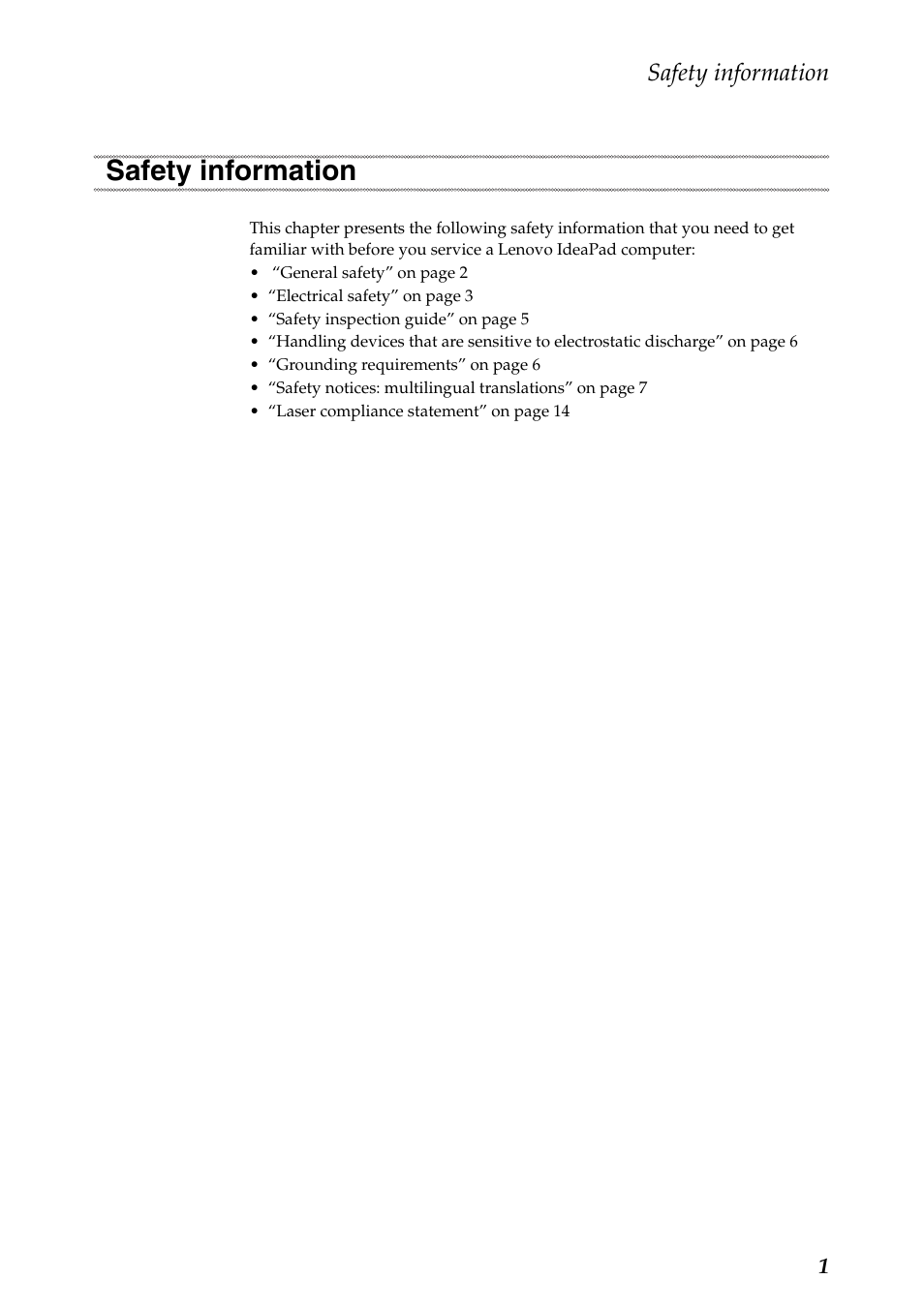 Safety information | Lenovo IdeaPad N580 User Manual | Page 5 / 103