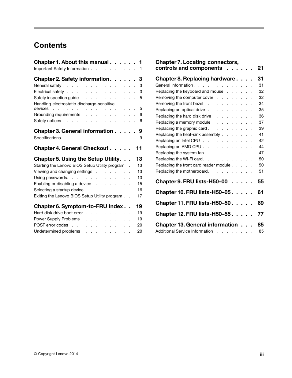 Lenovo H50-50 Desktop User Manual | Page 5 / 91