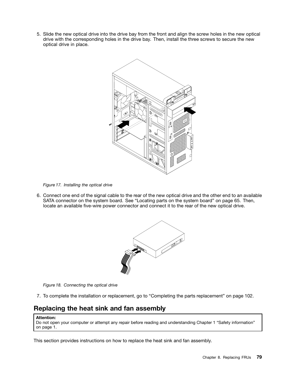 Replacing the heat sink and fan assembly | Lenovo M5800 Desktop User Manual | Page 85 / 120