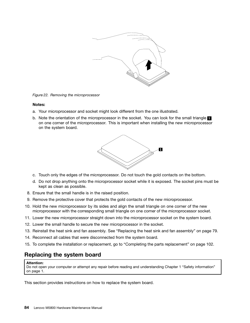 Replacing the system board | Lenovo M5800 Desktop User Manual | Page 90 / 120