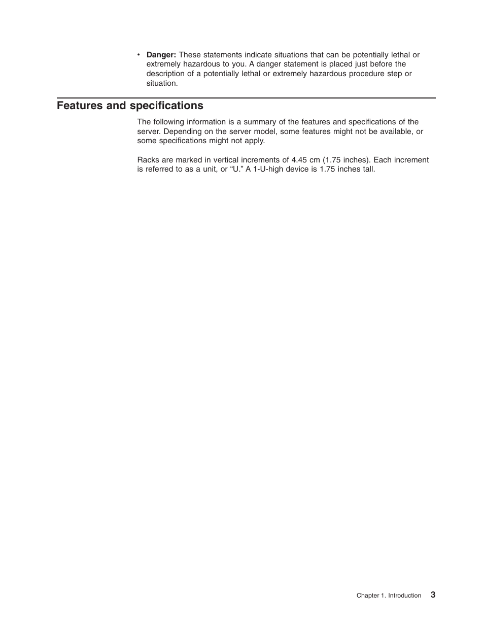 Features and specifications, Features, Specifications | Lenovo ThinkServer RS110 User Manual | Page 17 / 90